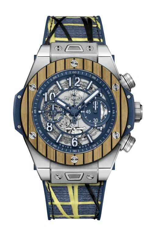 Hublot,Big Bang 45mm,45mm,Titanium Gold,Blue,Automatic,Chronograph,Day,Flyback,Retrograde,72hours,In-house Caliber,411,411.NQ.5129.NR.ITI19