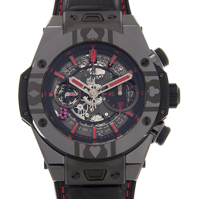 Hublot,Big Bang 45mm,45mm,Ceramic,Luminous,Black,Red,Skeleton,Automatic,Chronograph,Day,Flyback,Retrograde,72hours,In-house Caliber,411,411.CX.1113.LR.WPT17