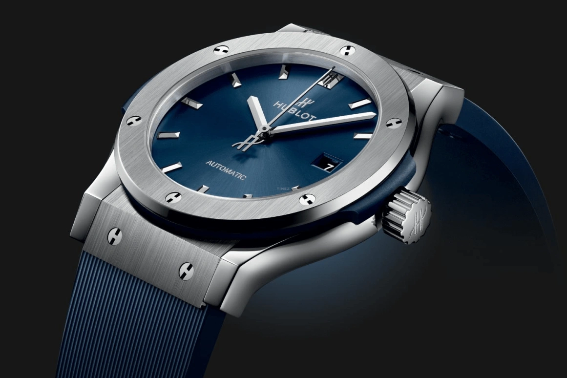 Hublot,Classic Fusion 42mm,42mm,Titanium Gold,Blue,Automatic,42hours,In-house Caliber,542,542.NX.7170.RX