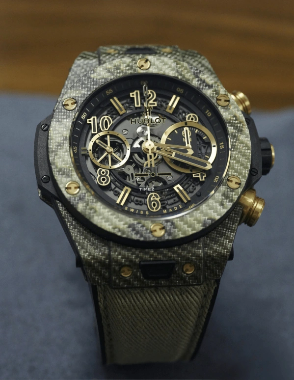 Hublot,Big Bang 45mm,45mm,Carbon,Black,Green,Gold,Automatic,Chronograph,Day,Flyback,Retrograde,72hours,In-house Caliber,411,411.YG.1198.NR.ITI16
