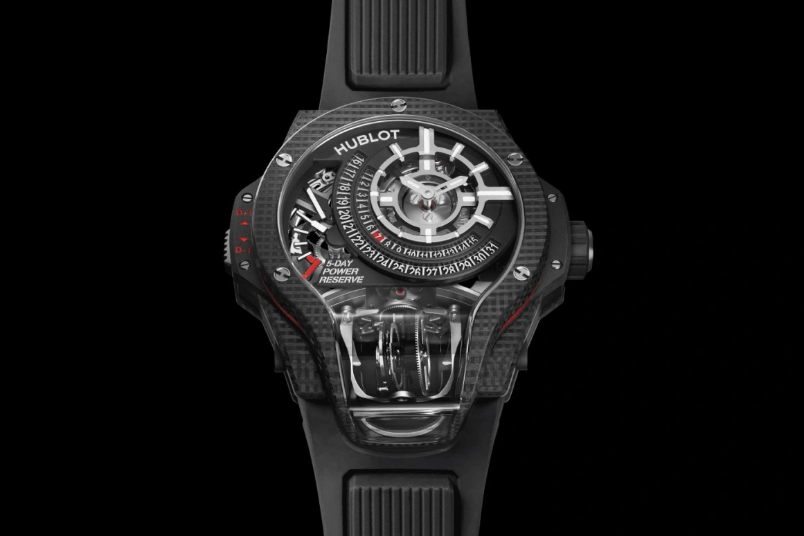 Hublot,MP 49mm,49mm,Aluminium,Titanium,Carbon,Black,Handwound,Day,Power Reserve Indicator,Tourbillon,909,909.QD.1120.RX