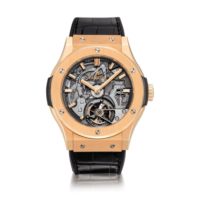 Hublot,Classic Fusion 45mm,45mm,KING GOLD,Titanium Gold,Grey,Skeleton,Handwound,Tourbillon,Minute Repeater,504,504.OX.0180.LR