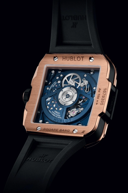Hublot,Square Bang 42mm,42mm,KING GOLD,Blue,Automatic,Chronograph,Day,Flyback,Kylian Mbappé,821,821.OX.5180.RX