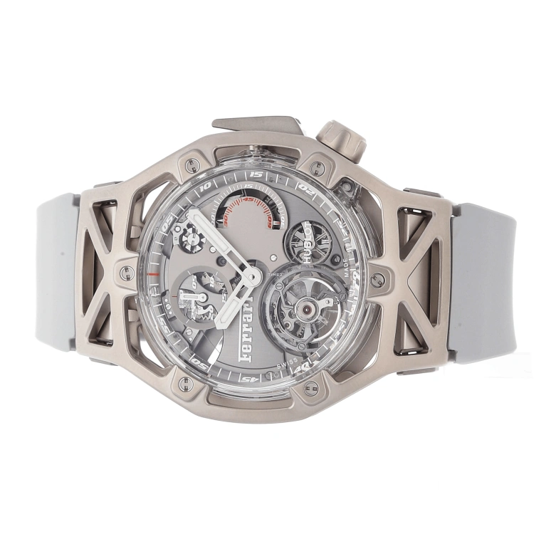 Hublot,MP 45mm,45mm,Titanium,White Gold,Silver,Handwound,Chronograph,Tourbillon,408,408.JW.0123.RX