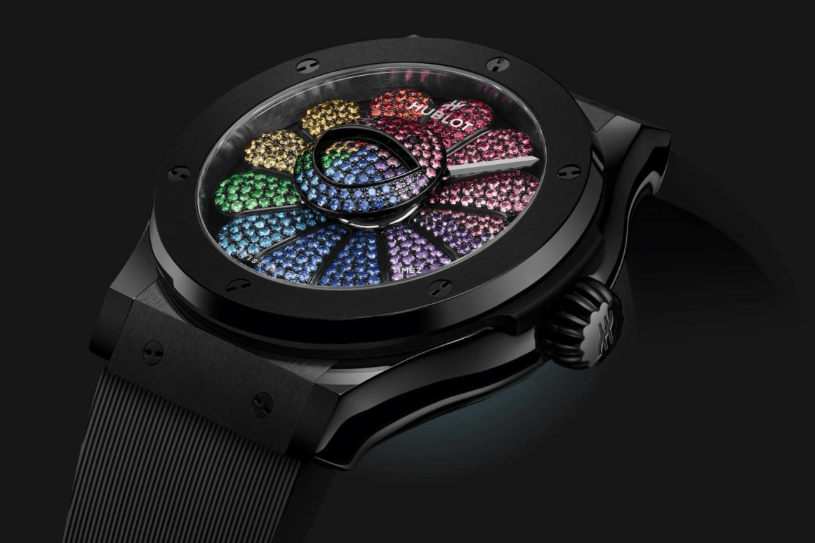 Hublot,Classic Fusion 45mm,45mm,Ceramic,Multi-Color,Automatic,Sapphire,Round,Classic Fusion Takashi Murakami Black Ceramic Rainbow