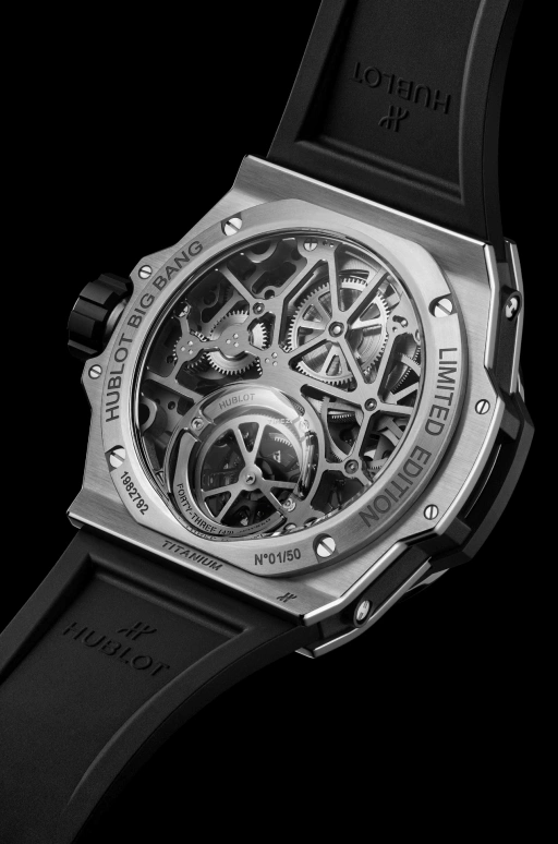 Hublot,MP 44mm,44mm,Titanium Gold,Black,Handwound,Power Reserve Indicator,Tourbillon,Retrograde,913,913.NX.1170.RX