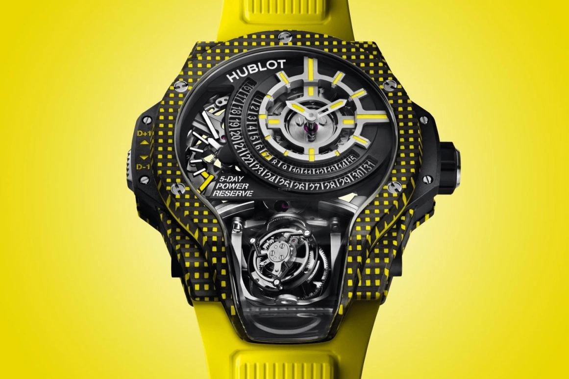 Hublot,MP 49mm,49mm,Carbon,White,Yellow,Black,120hours,In-house Caliber,Sapphire,909,909.QDY.1120.RX