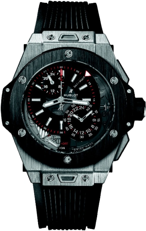 Hublot,Big Bang 45mm,45mm,Titanium,Ceramic,Black,Handwound,Day,Dule Time,Alarm,Day / Night Indication,72hours,In-house Caliber,403,403.NM.0123.RX