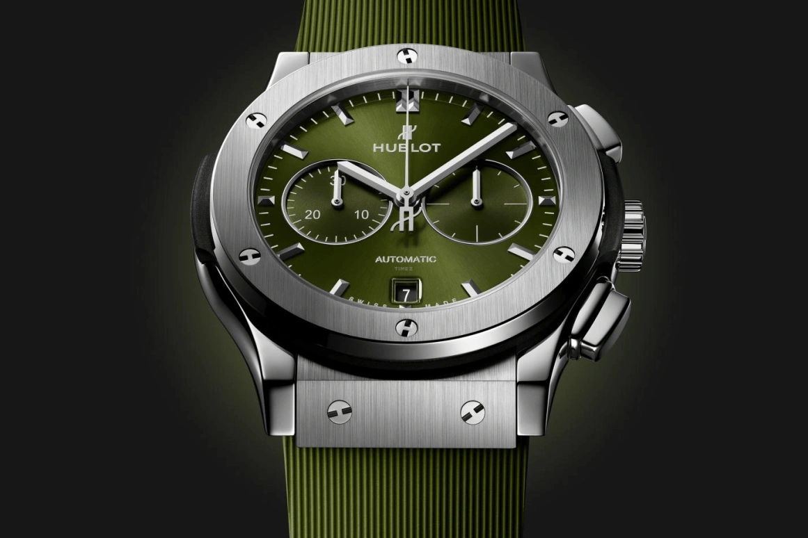 Hublot,Classic Fusion 42mm,42mm,Titanium Gold,Green,Automatic,42hours,In-house Caliber,541,541.NX.8970.RX