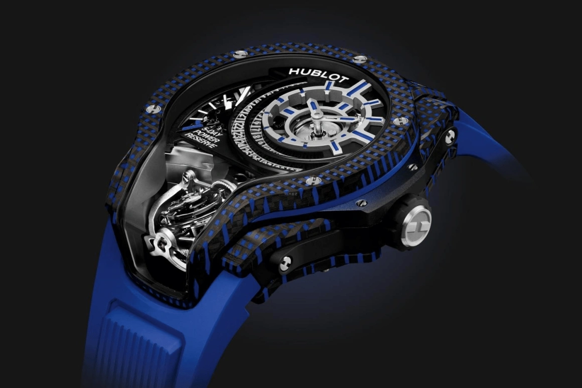Hublot,MP 49mm,49mm,Carbon,White,Black,Blue,120hours,In-house Caliber,Sapphire,909,909.QDB.1120.RX