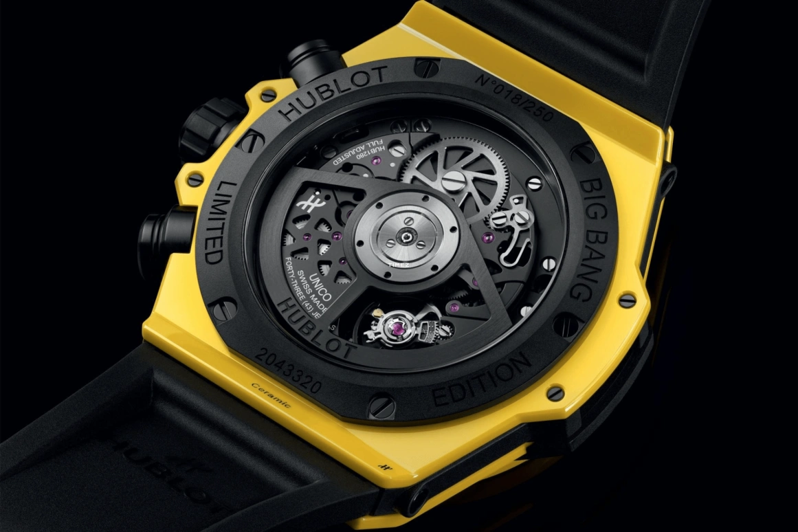 Hublot,Big Bang 44mm,44mm,Ceramic,Skeleton,Yellow,Automatic,Chronograph,Day,Column Wheel,421,421.CY.471Y.RX
