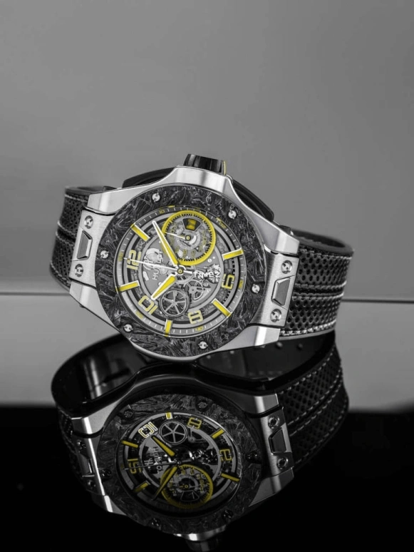 Hublot,Big Bang 45mm,45mm,Platinum,Titanium Gold,Silver,Skeleton,Yellow,Automatic,72hours,In-house Caliber,402,402.TQ.0129.VR