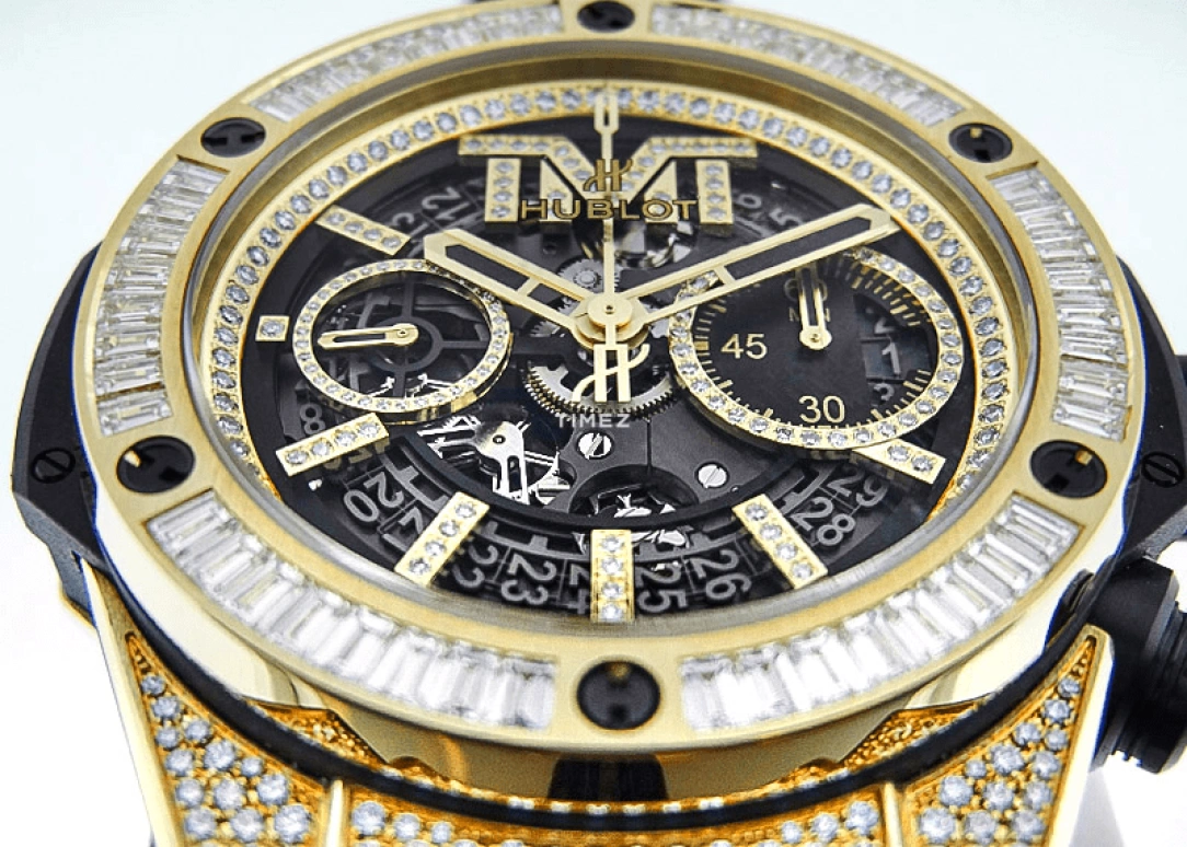 Hublot,Big Bang 45mm,45mm,Yellow Gold,Black,Automatic,Chronograph,Flyback,Retrograde,411,411.VX.1180.PR.0904.TMT18