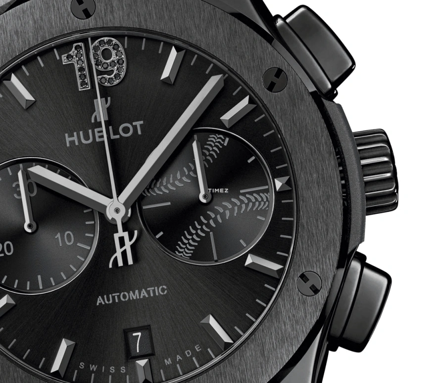 Hublot,Classic Fusion 45mm,45mm,Ceramic,Black,Automatic,Chronograph,Day,521,521.CM.1490.LR.JBA17