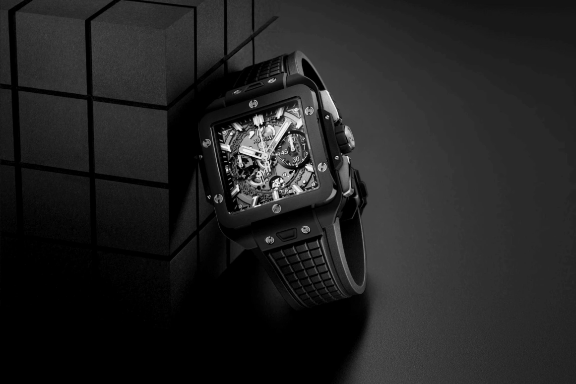Hublot,Square Bang 42mm,42mm,Ceramic,Skeleton,Chronograph,Day,Flyback,821,821.CI.0170.RX