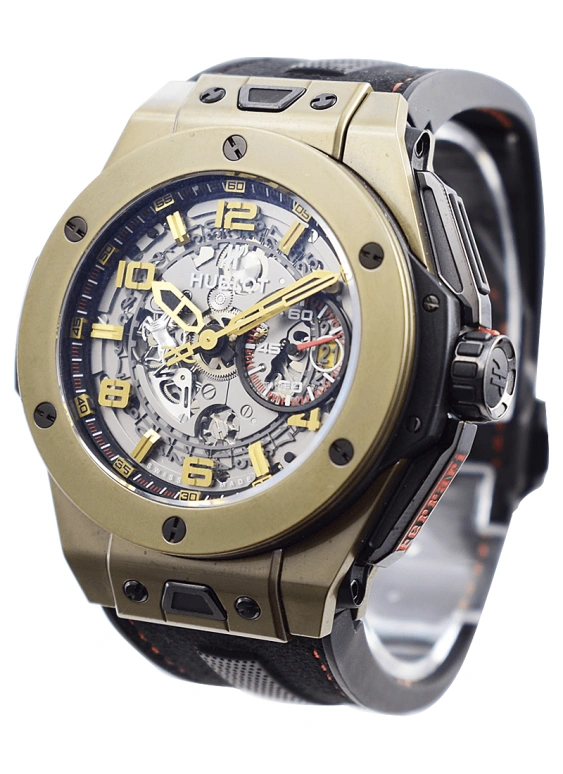 Hublot,Classic Fusion 45mm,45mm,Magic Gold,Black,Skeleton,Automatic,Chronograph,Day,401,401.MX.0123.GR