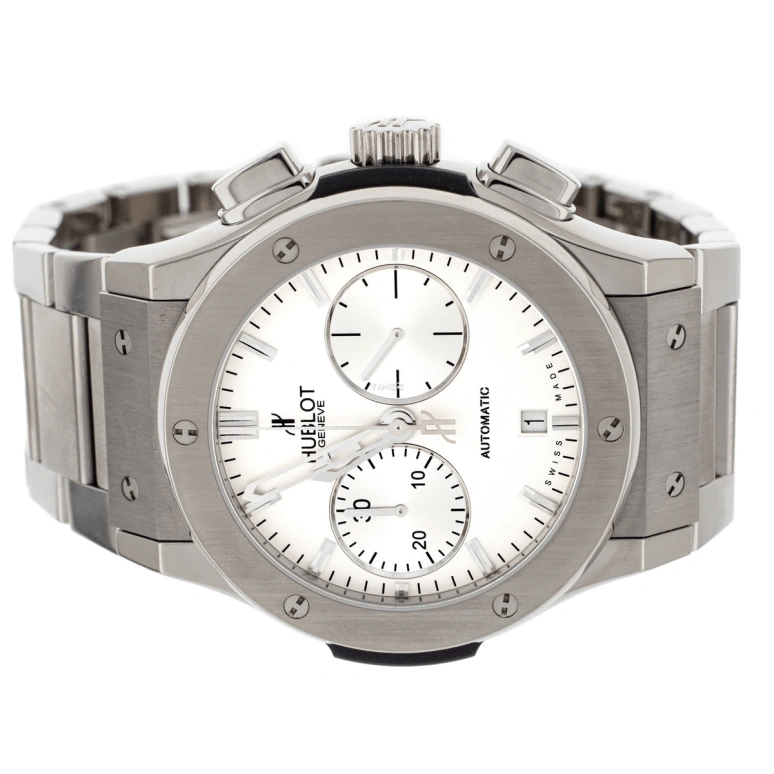 Hublot,Classic Fusion 45mm,45mm,Titanium,White,Automatic,Chronograph,Day,520,520.NX.2610.NX