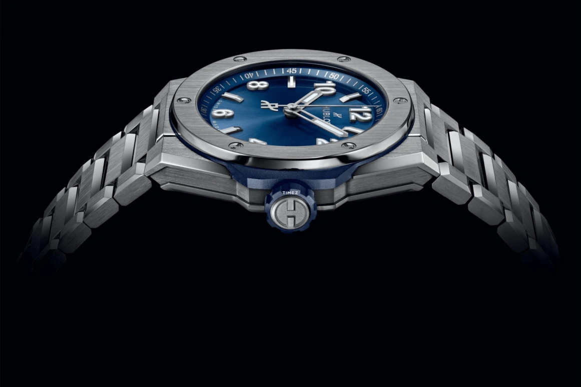 Hublot,Big Bang 38mm,38mm,Titanium Gold,Blue,Automatic,Day,48hours,457,457.NX.7170.NX