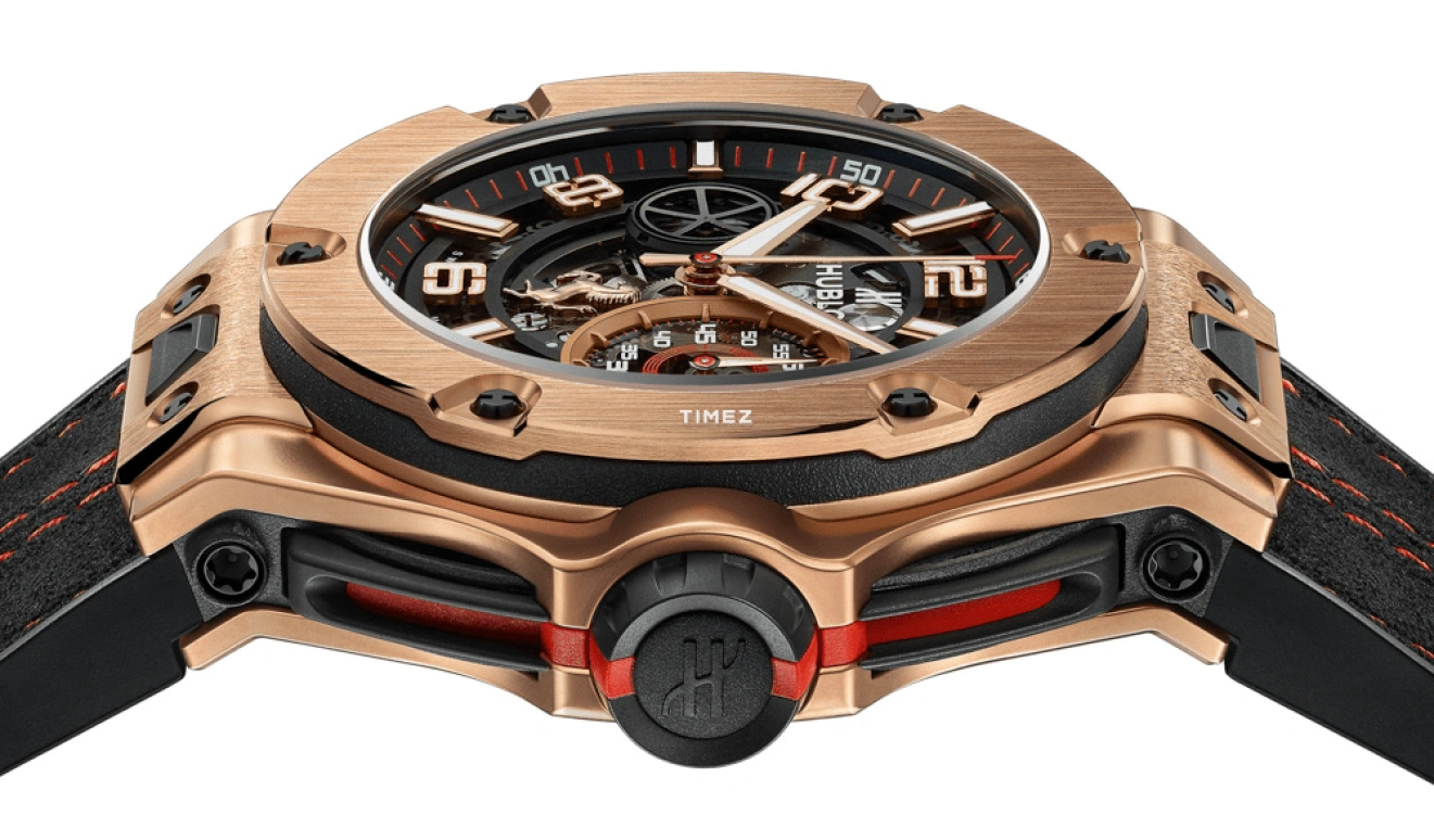 Hublot,Big Bang 45mm,45mm,Yellow Gold,Black,Gold,Skeleton,Sapphire,Crystal Glass,Round,402,402.OX.0138.WR