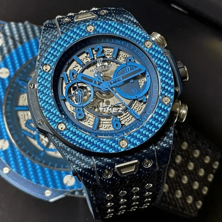 Hublot,Big Bang 45mm,45mm,Carbon,Grey,Blue,Automatic,Chronograph,Day,Flyback,411,411.YL.5190.NR.ITI15