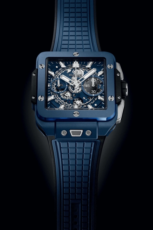 Hublot,Square Bang 42mm,42mm,Ceramic,Blue,Automatic,Chronograph,Day,Flyback,821,821.EX.5170.RX