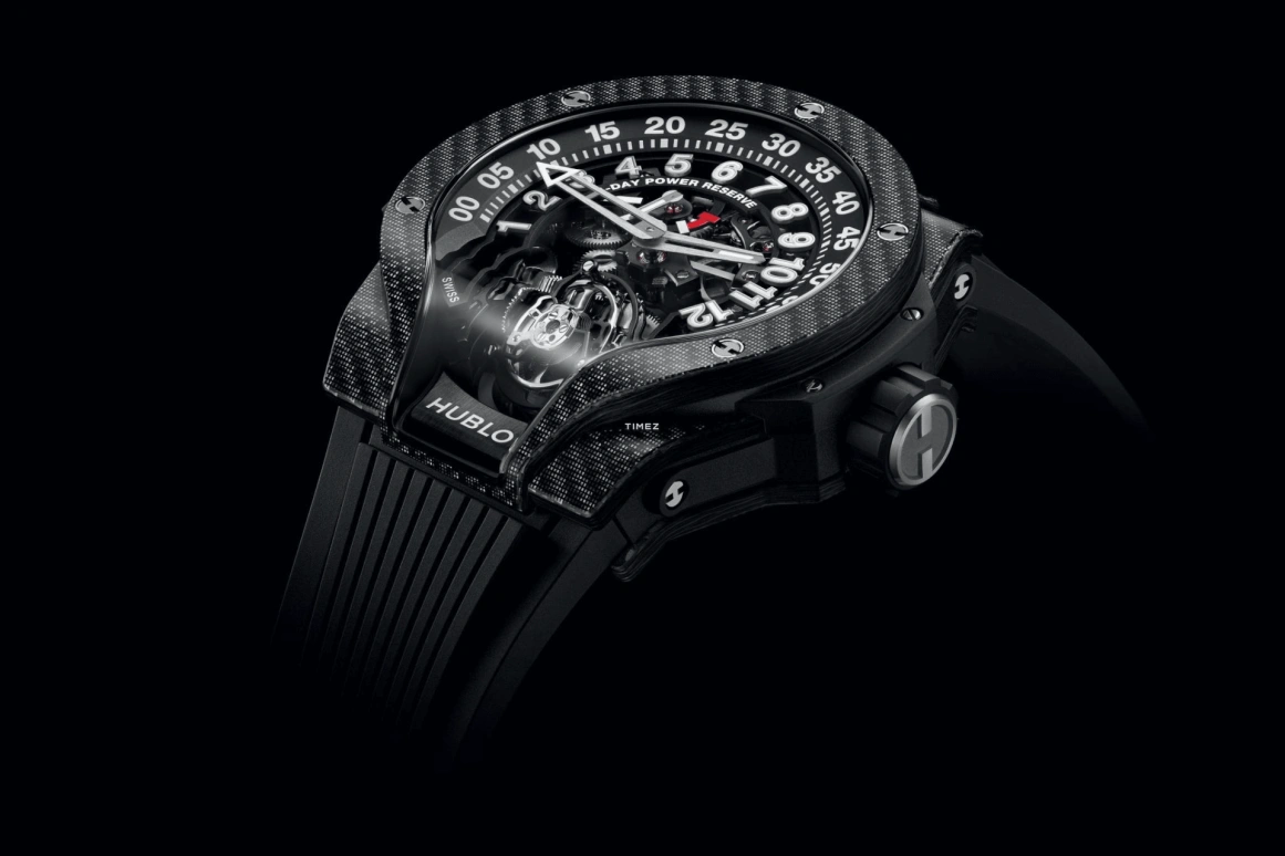 Hublot,MP 44mm,44mm,Carbon,Black,Skeleton,Handwound,Power Reserve Indicator,Tourbillon,913,913.YT.1170.RX