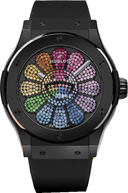 Hublot,Classic Fusion 45mm,45mm,Ceramic,Multi-Color,Automatic,Sapphire,Round,Classic Fusion Takashi Murakami Black Ceramic Rainbow