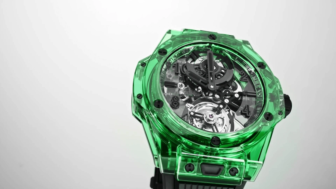 Hublot,Big Bang 44mm,44mm,Sapphire Aluminium oXide and rare Earth Mineral,Black,Transparent,Automatic,Tourbillon,72hours,429,429.JG.0110.RT