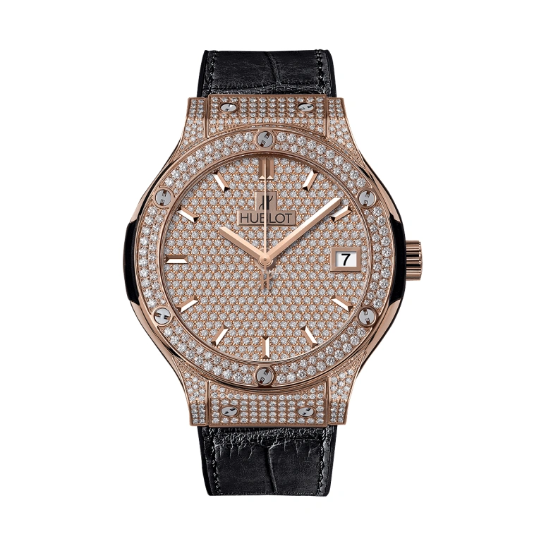 Hublot,Classic Fusion 38mm,38mm,Rose Gold,Yellow,Silver White,Rose Gold,Automatic,Day,42hours,565,565.OX.9010.LR.1704