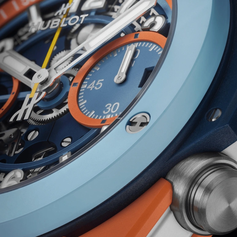 Hublot,Big Bang 42mm,42mm,Ceramic,Blue,Orange,Automatic,Chronograph,Day,Flyback,441,441.ES.5199.RX