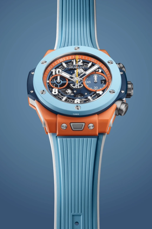 Hublot,Big Bang 42mm,42mm,Ceramic,Blue,Orange,Automatic,Chronograph,Day,Flyback,441,441.ES.5199.RX