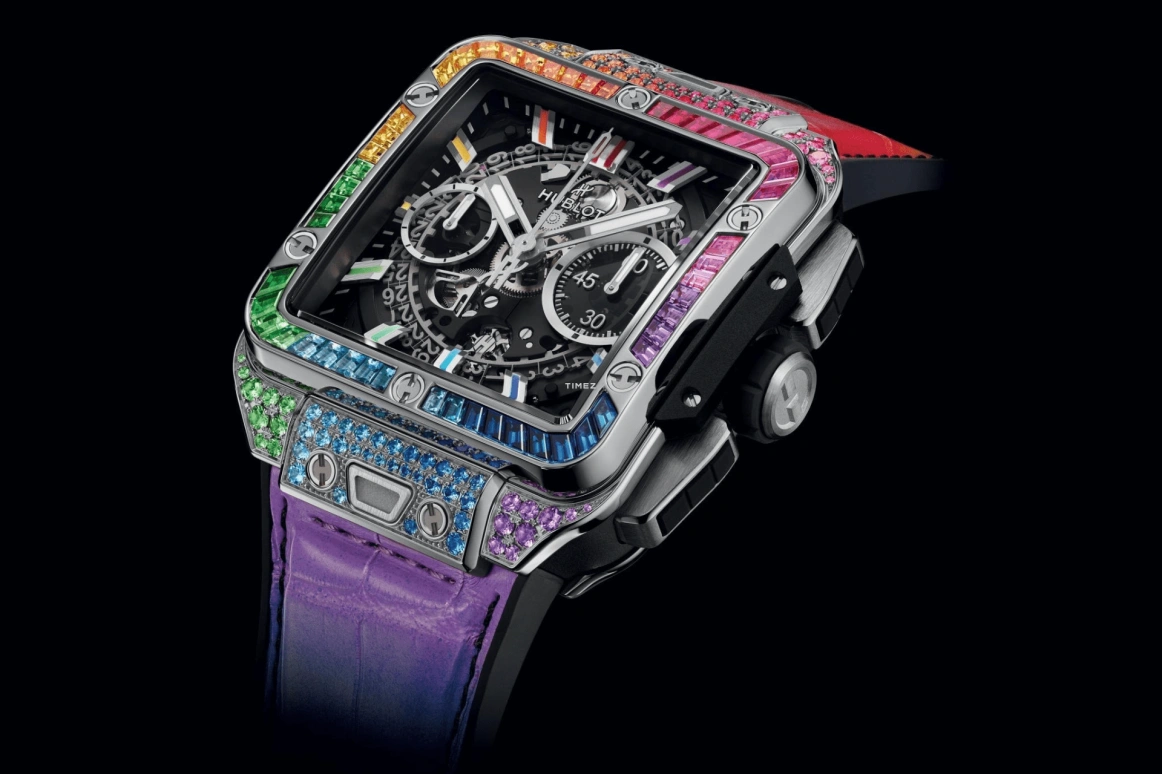 Hublot,Square Bang 42mm,42mm,Titanium,Black,Automatic,Chronograph,Day,Flyback,821,821.NX.0117.LR.0999