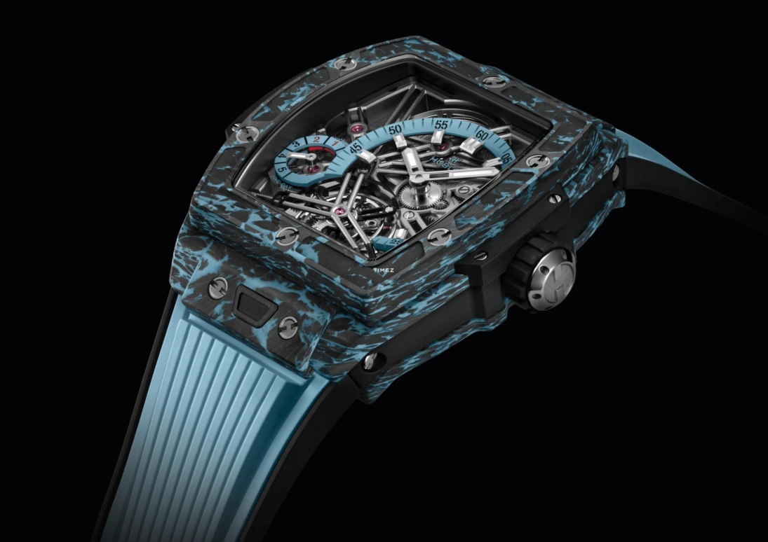 Hublot,Spirit of Big Bang 42mm,42mm,Carbon,Fiber Glass,Blue,Chronograph,Power Reserve Indicator,Tourbillon,645,645.QL.5117.RX