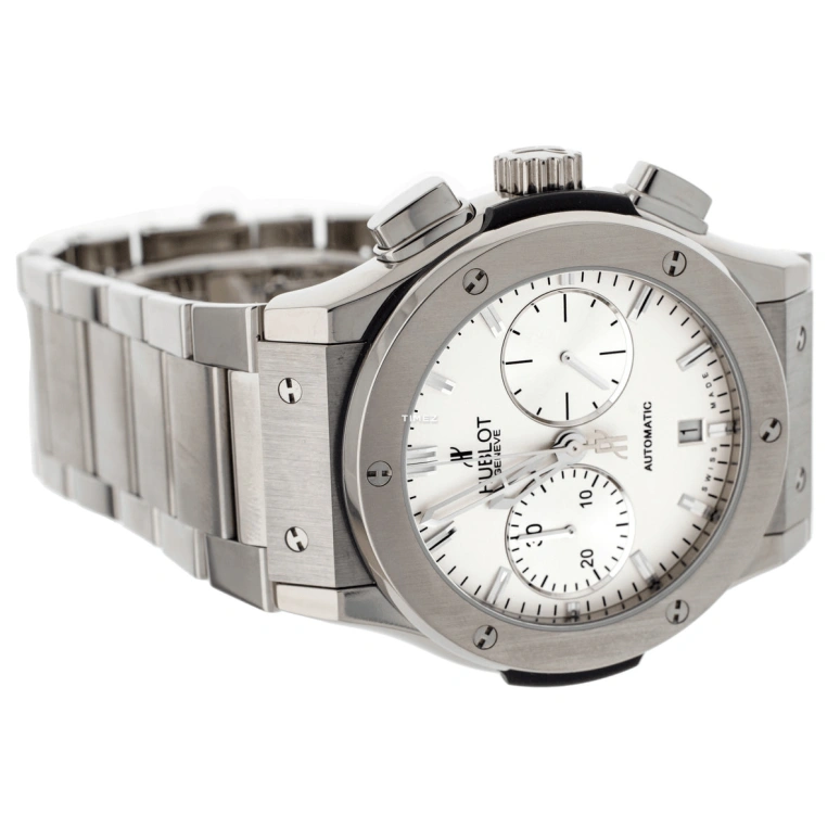 Hublot,Classic Fusion 45mm,45mm,Titanium,White,Automatic,Chronograph,Day,520,520.NX.2610.NX