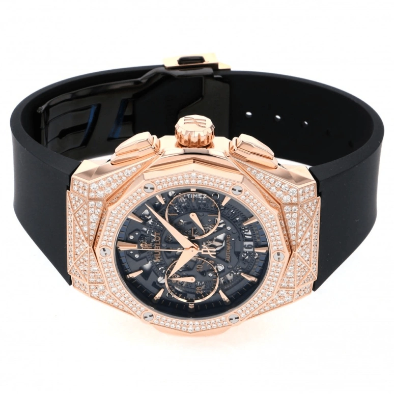Hublot,Classic Fusion 45mm,45mm,KING GOLD,Black,Gold,Skeleton,Automatic,42hours,In-house Caliber,525,525.OX.0180.RX.1704.ORL19