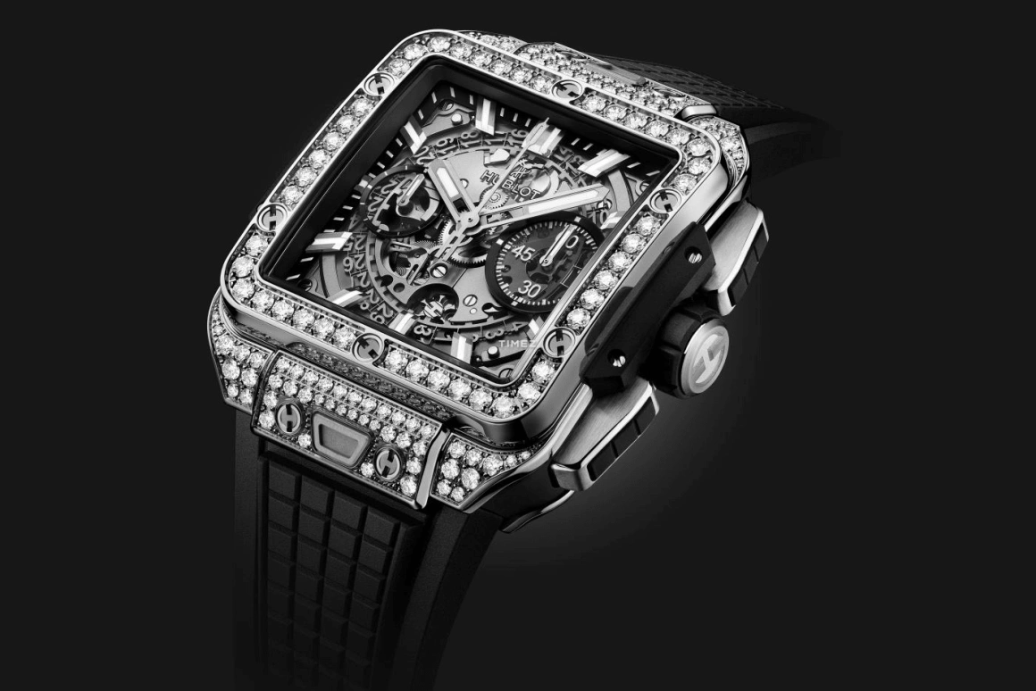 Hublot,Square Bang 42mm,42mm,Titanium,Skeleton,Chronograph,Day,Flyback,821,821.NX.0170.RX.1604