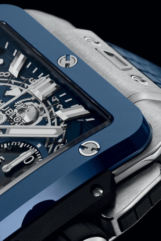 Hublot,Square Bang 42mm,42mm,Titanium,Blue,Automatic,Chronograph,Day,Flyback,821,821.NL.5170.RX