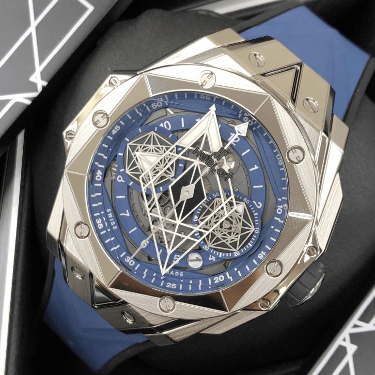 Hublot,Big Bang 45mm,45mm,Titanium Gold,Blue,Automatic,Chronograph,Day,Flyback,Retrograde,72hours,In-house Caliber,418,418.NX.5107.RX.MXM20