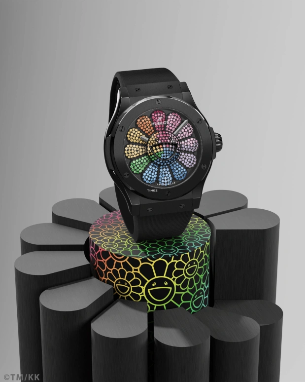 Hublot,Classic Fusion 45mm,45mm,Ceramic,Multi-Color,Automatic,Sapphire,Round,Classic Fusion Takashi Murakami Black Ceramic Rainbow