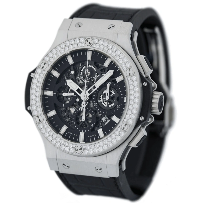 Hublot,Big Bang 44mm,44mm,Stainless Steel,Black,Skeleton,Automatic,Chronograph,Day,311,311.SX.1170.GR.1104