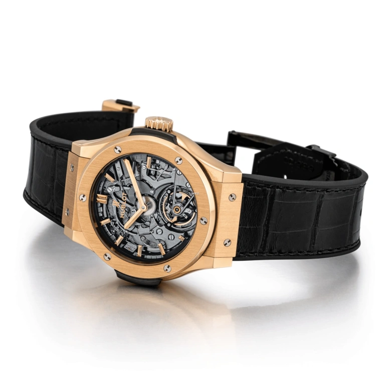 Hublot,Classic Fusion 45mm,45mm,KING GOLD,Titanium Gold,Grey,Skeleton,Handwound,Tourbillon,Minute Repeater,504,504.OX.0180.LR