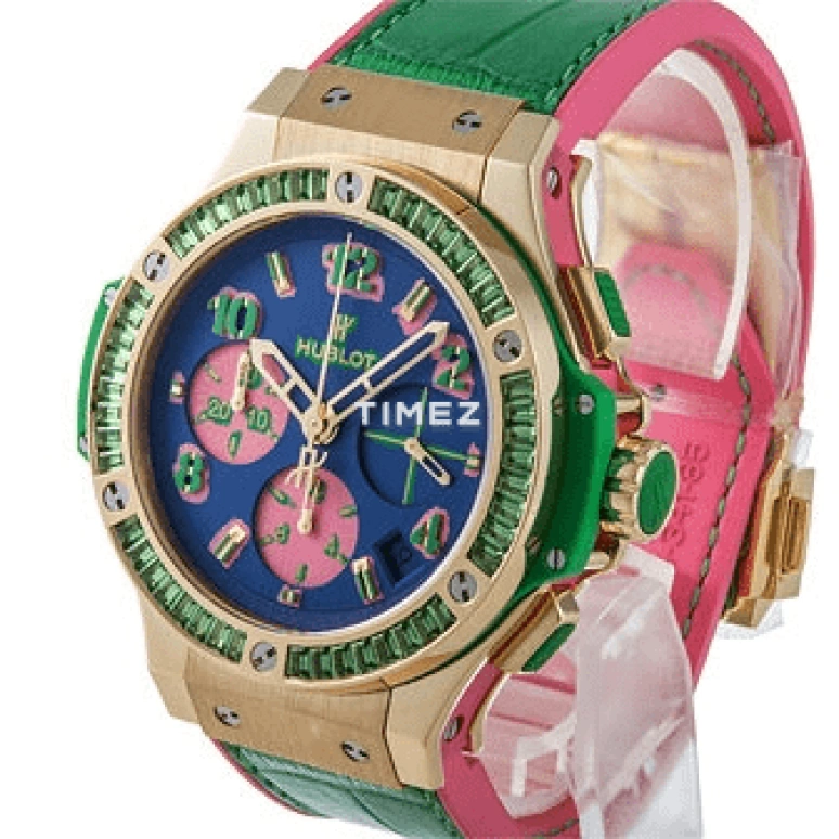 Hublot,Big Bang 41mm,41mm,Rose Gold,Blue,Pink,Green,Automatic,Chronograph,Day,341,341.VG.5199.LR.1922.POP14