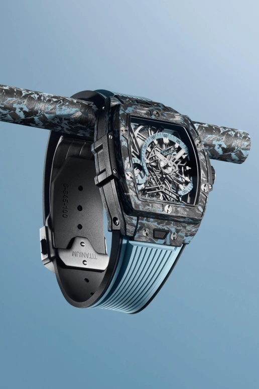 Hublot,Spirit of Big Bang 42mm,42mm,Carbon,Fiber Glass,Blue,Chronograph,Power Reserve Indicator,Tourbillon,645,645.QL.5117.RX