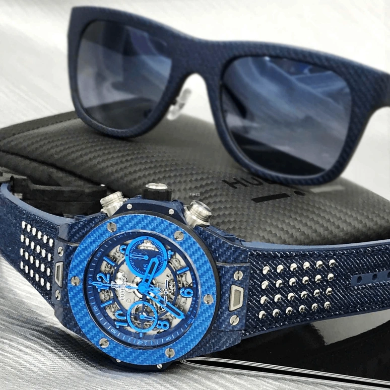Hublot,Big Bang 45mm,45mm,Carbon,Grey,Blue,Automatic,Chronograph,Day,Flyback,411,411.YL.5190.NR.ITI15