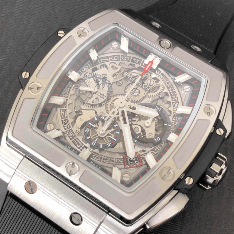 Hublot,Big Bang 42mm,42mm,Titanium,Silver,Skeleton,Automatic,Chronograph,Day,641,641.NX.0173.RX