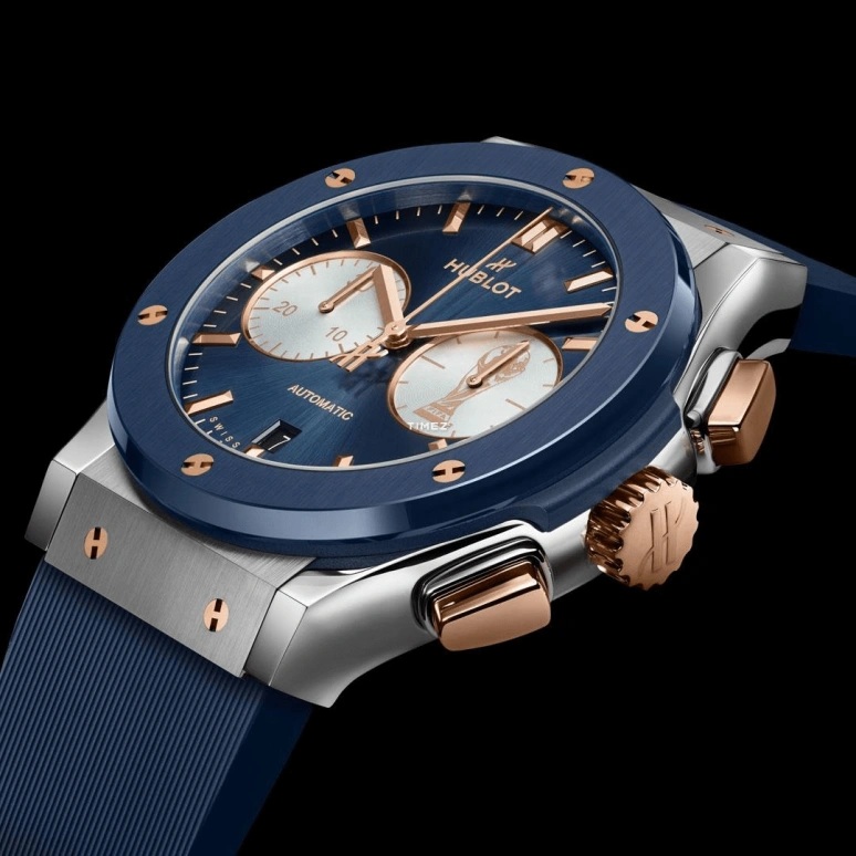 Hublot,Classic Fusion 45mm,45mm,Titanium,Blue,White,Automatic,Chronograph,Day,Emiliano Martínez,521,521.NL.7180.RX.AFA24