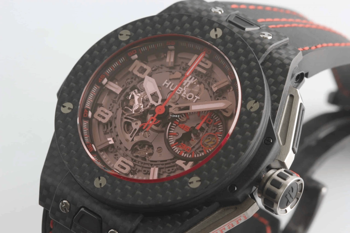 Hublot,Big Bang 45.50mm,45.50mm,Carbon,Red,Automatic,Day,72hours,401,401.QX.0123.VR