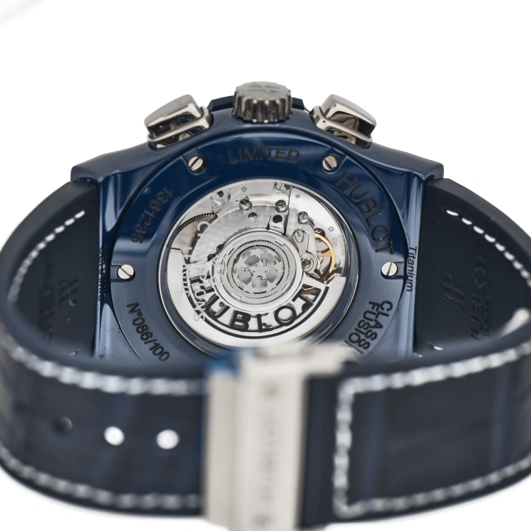 Hublot,Classic Fusion 45mm,45mm,Ceramic,Blue,Automatic,Chronograph,Day,521,521.EX.7170.LR.UCL18