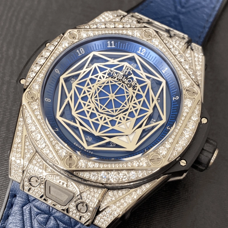 Hublot,Big Bang 45mm,45mm,Titanium,Blue,Automatic,Sapphire,Titanium Gray,415,415.NX.7179.VR.1704.MXM18