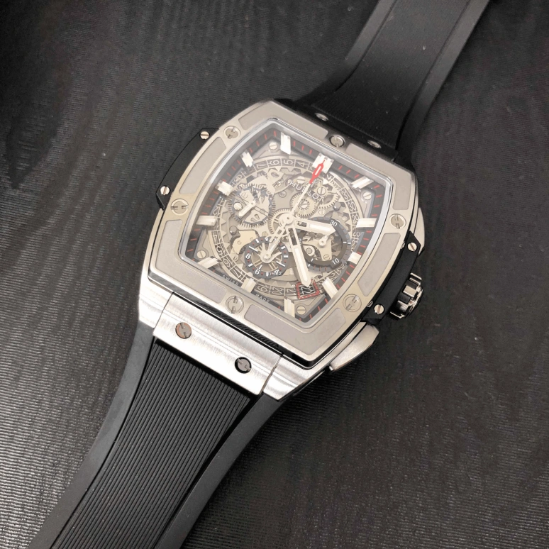 Hublot,Big Bang 42mm,42mm,Titanium,Silver,Skeleton,Automatic,Chronograph,Day,641,641.NX.0173.RX